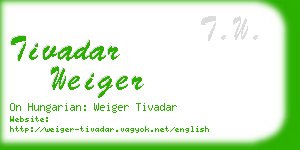 tivadar weiger business card